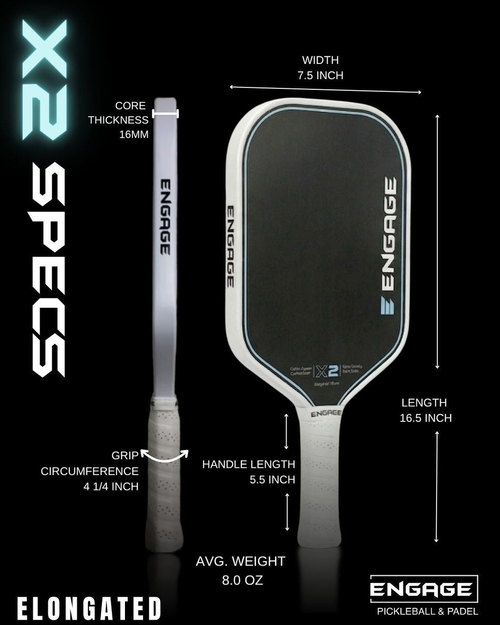 Engage X2 specifications chart